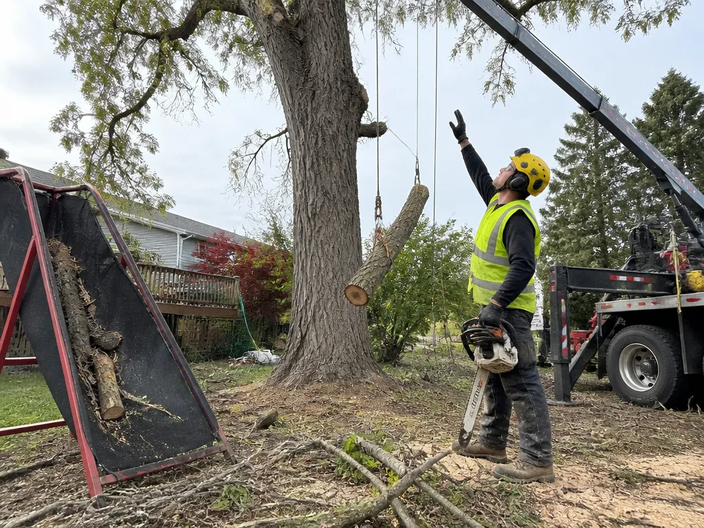 Crane-Assisted Tree Removal